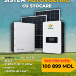 Sistem Fotovoltaic Hibrid 7 kW cu baterie LiFePO4 5 kWh | Instalare la cheie | Chișinău, Moldova