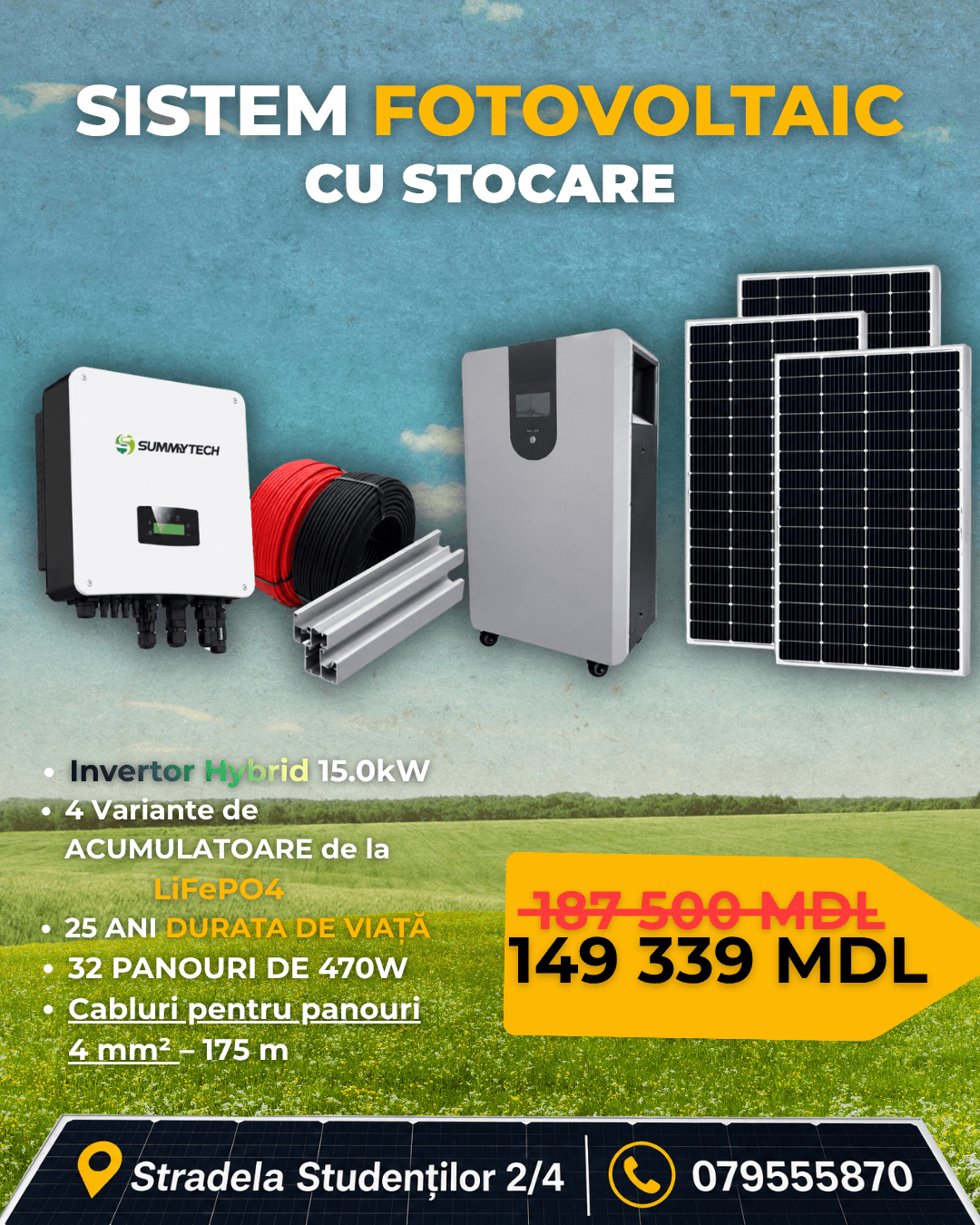 149339 Sistem Hibrid Solar 15 KW – Autonomie și Eficiență Maximă! - imagine 1