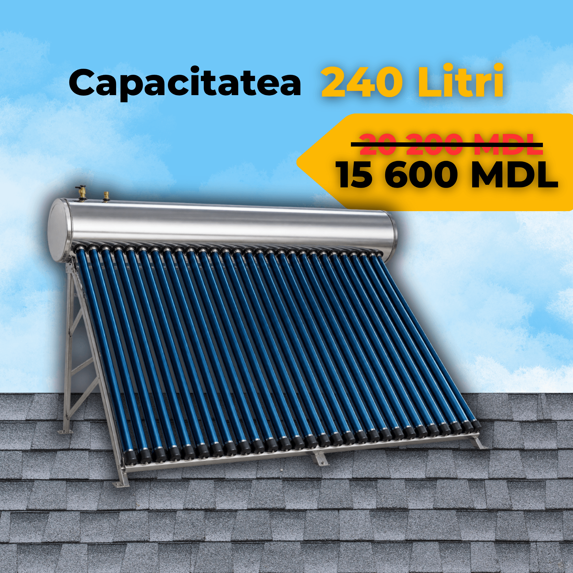 15600 Colector Solar Pentru Încălzirea Apei 240 Litri Sub Presiune Heat Pipe - imagine 1