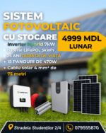 Stație solară On-Grid 7 kW Sunway — La Cheie, Chișinău, Moldova, Rate 24 luni ☀️⚡