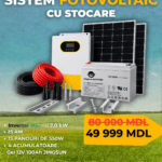 Sistem Fotovoltaic Hibrid 7kW Cu 15 Panouri Solare, Acumulatori GEL Și Cablu Pentru Instalare