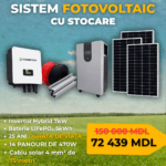 🔋 Sistem Fotovoltaic Complet 7kW Hybrid cu Baterie LiFePO₄ 5kWh – 14 Panouri, Invertor JingSun, Accesorii Incluse