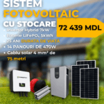 🔋 Sistem Fotovoltaic Complet 7kW Hybrid cu Baterie LiFePO₄ 5kWh – 14 Panouri, Invertor JingSun, Accesorii Incluse